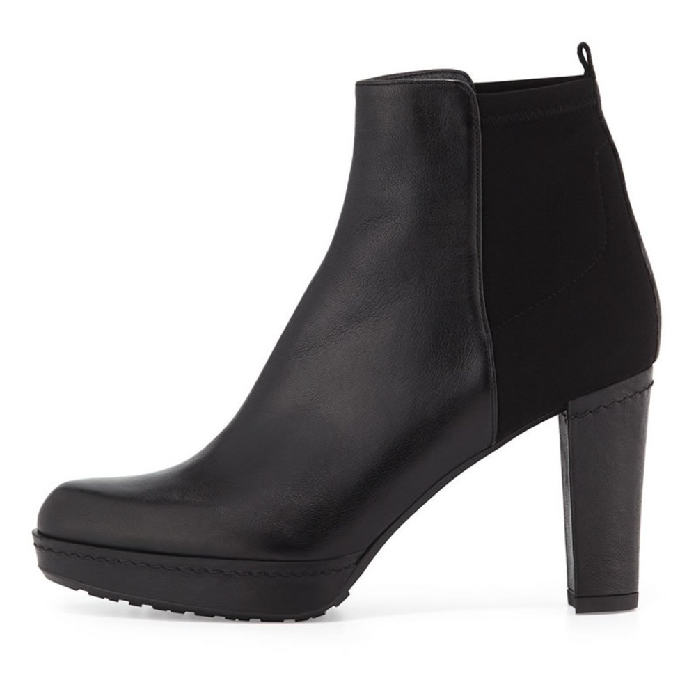 Stuart Weitzman black leather Otherhalf platform heel calf boots - size 9 NWT